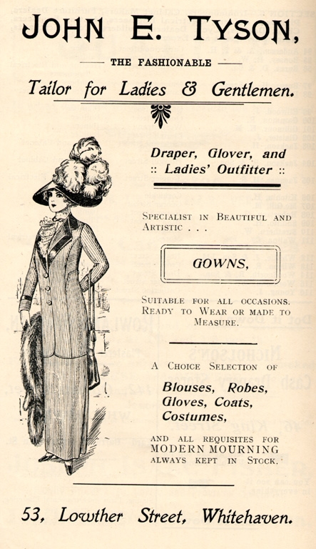Clothes John E Tyson Tailors Advert 1912