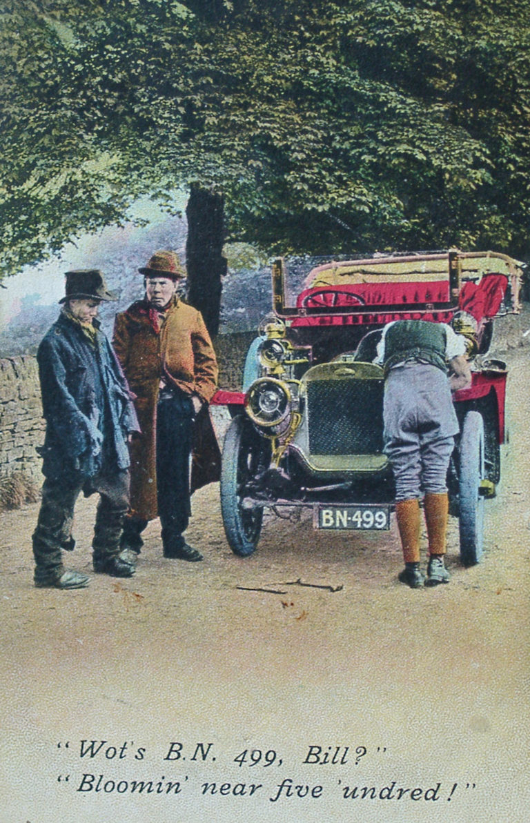 Postcard Very Old Car Price Joke