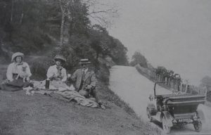 Car Parked People Having Picnic 1920s