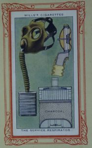 Cigarette Card In War Gas Mask