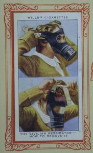 Cigarette Card In War Gas Mask Female