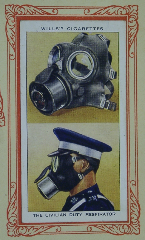 Cigarette Card In War Gas Mask Uniform