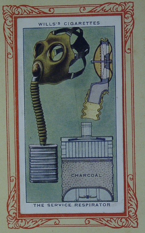 Cigarette Card In War Gas Mask