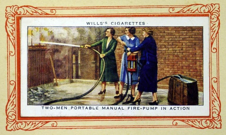 Cigarette Card In War Ladies Fire Pump
