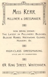 Clothes Miss Kerr Dressmaker Advert 1912