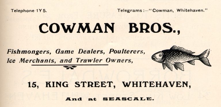 Cowman Bros Fishmongers Advert 1912