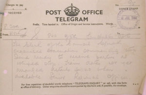 Evacuation In War To Cockermouth Telegram 1944