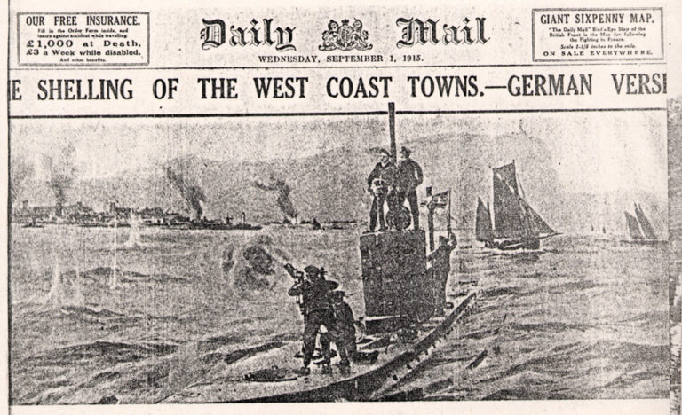 Lowca Shelling Of West Coast Towns Daily Mail War 1915
