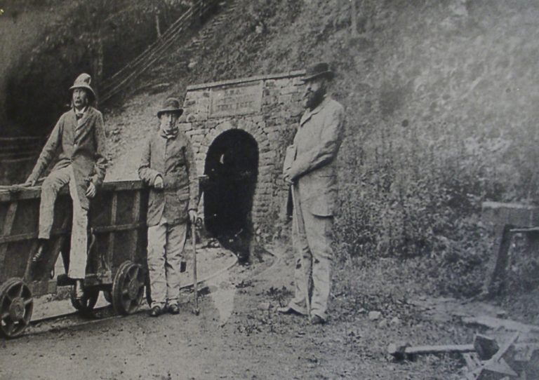 Mining 3 Men At Pit Entrance