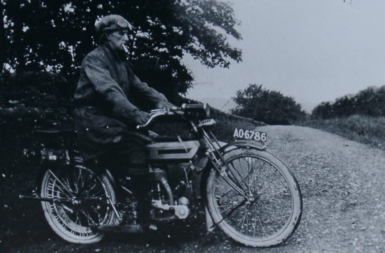 Motorbike 1912 Man Riding