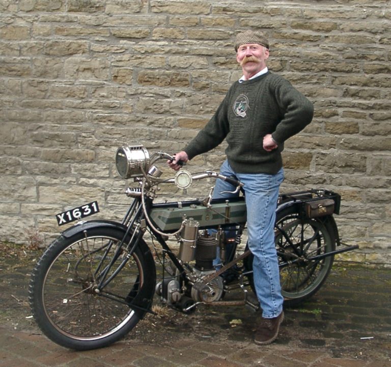 Motorbike 1912 With Man From Museum1