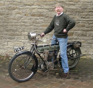 Motorbike 1912 With Man From Museum2