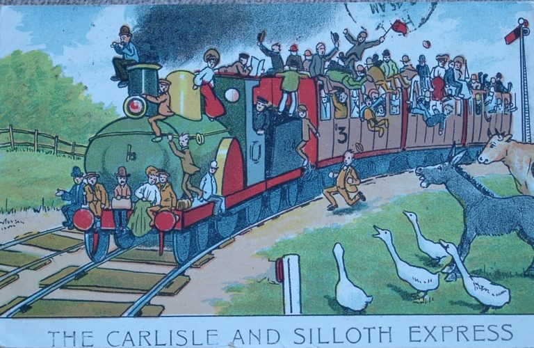 Postcard Carlisle To Silloth Express Cartoon