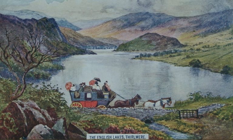 Postcard Thirlmere Coach And Four Horses