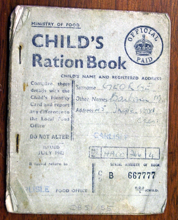 Ration Book For A Child During The War 1942