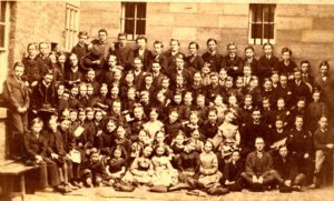 Schoolchildren Large Group Of 1885