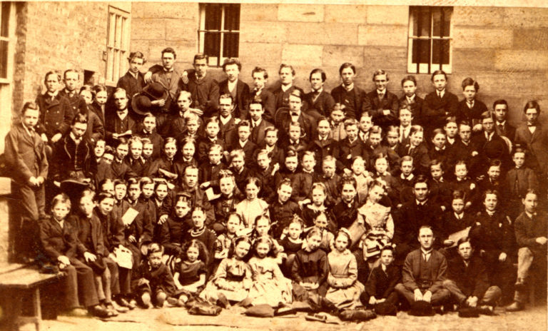 Schoolchildren Large Group Of 1885 89