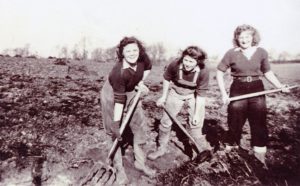 Women Land Army Digging Field